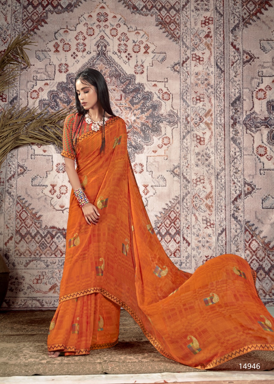 Vallabhi print suhali weightless regal look saree catalog