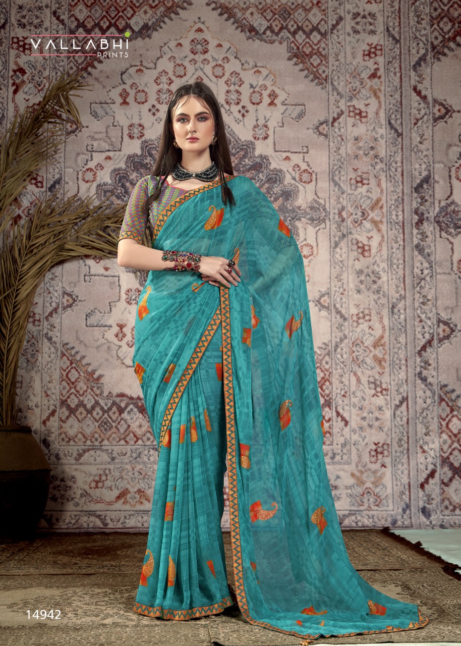 Vallabhi print suhali weightless regal look saree catalog