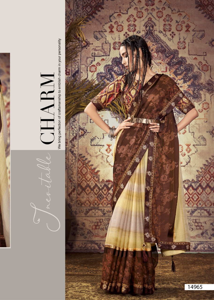 vallabhi print twitter chiffon regal look saree catalog