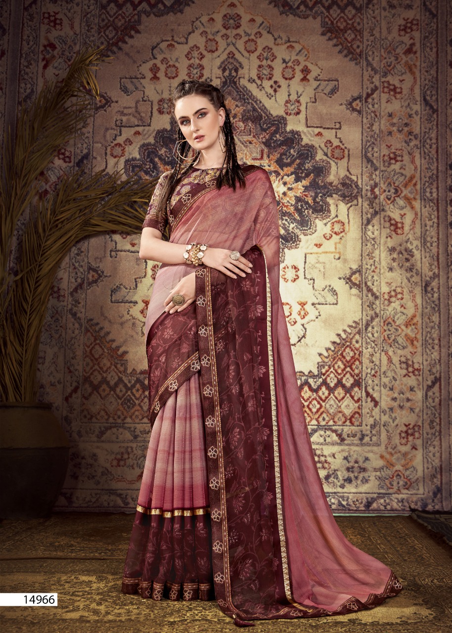 vallabhi print twitter chiffon regal look saree catalog