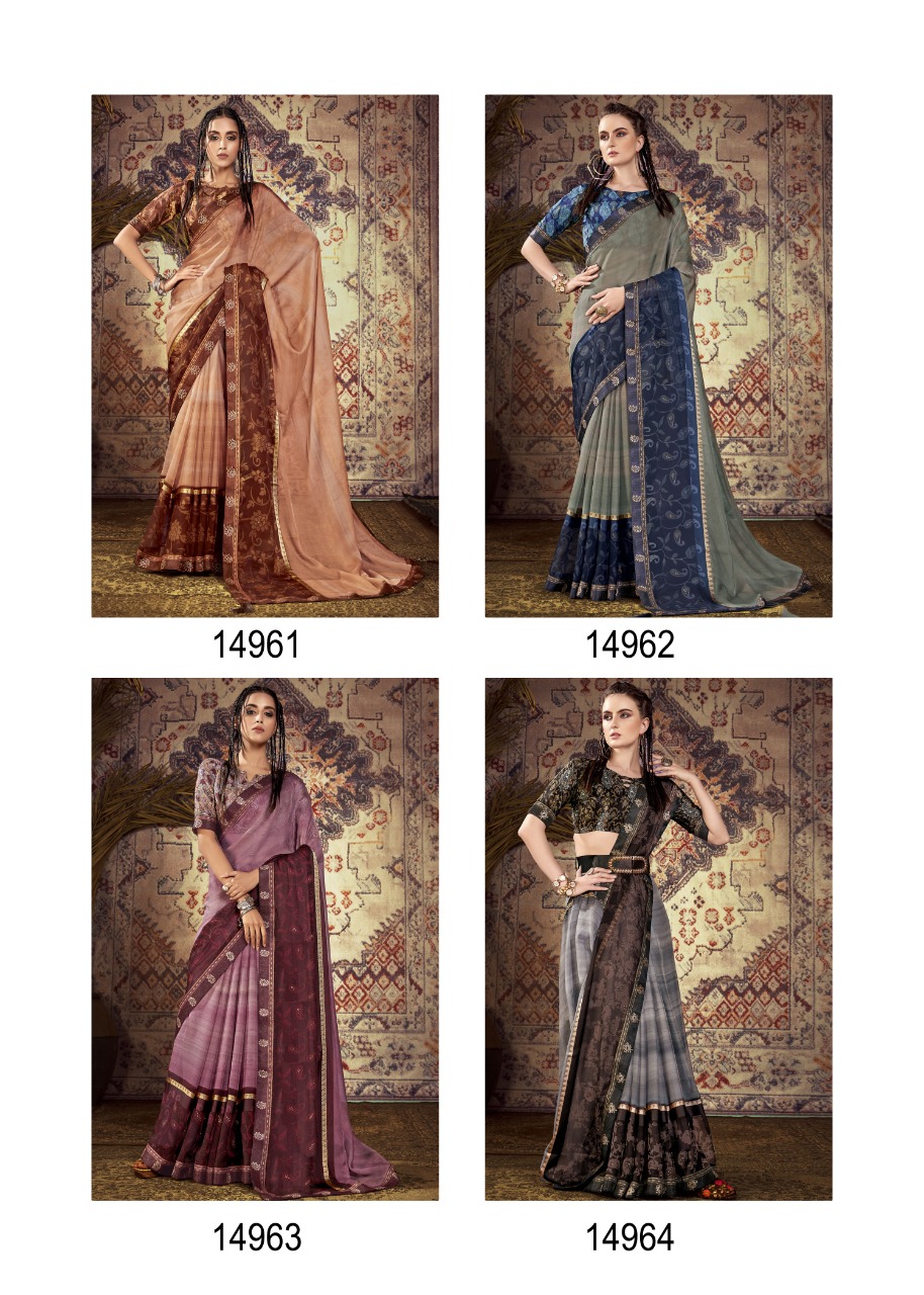 vallabhi print twitter chiffon regal look saree catalog