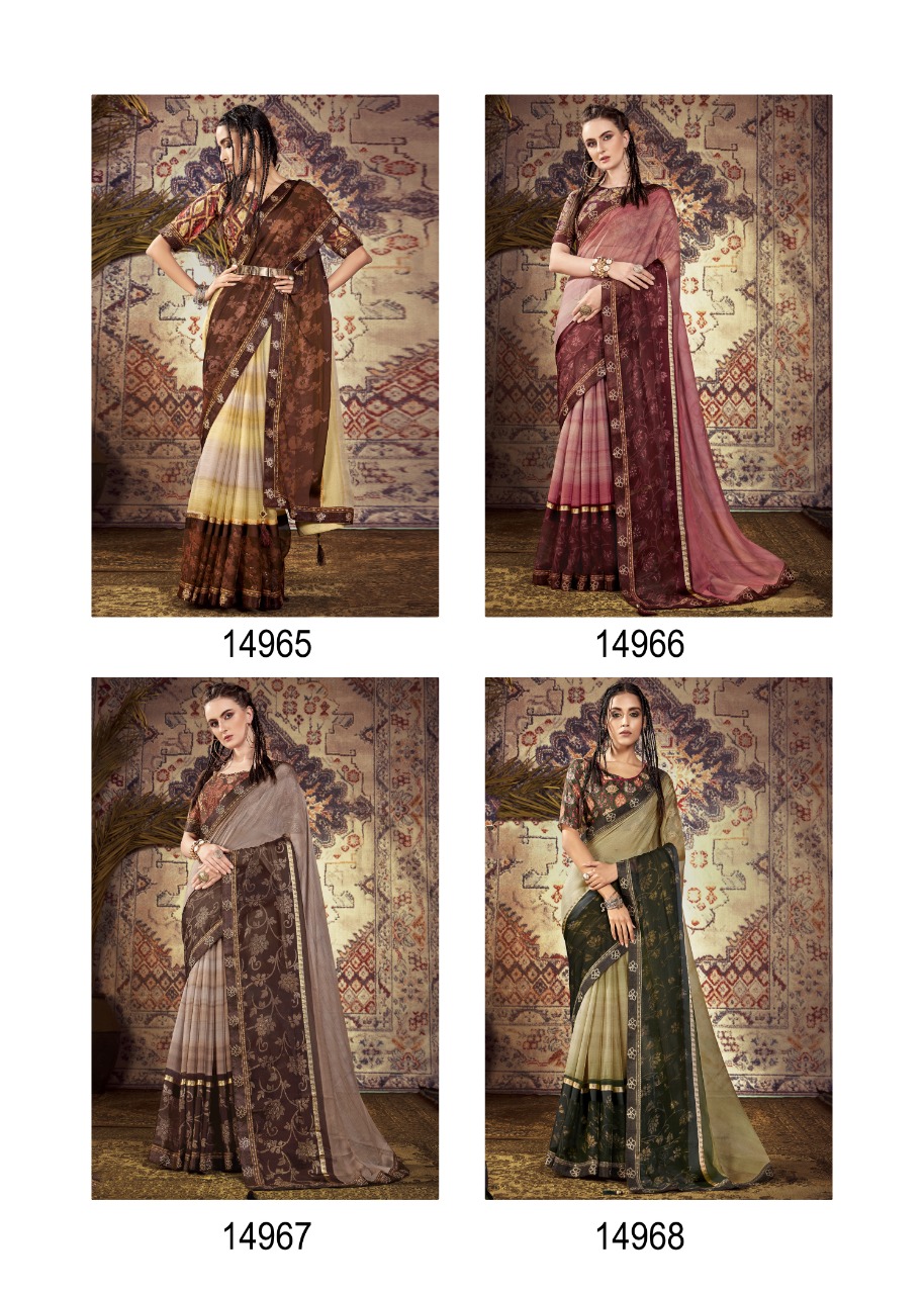 vallabhi print twitter chiffon regal look saree catalog