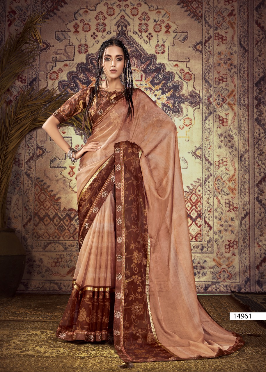 vallabhi print twitter chiffon regal look saree catalog