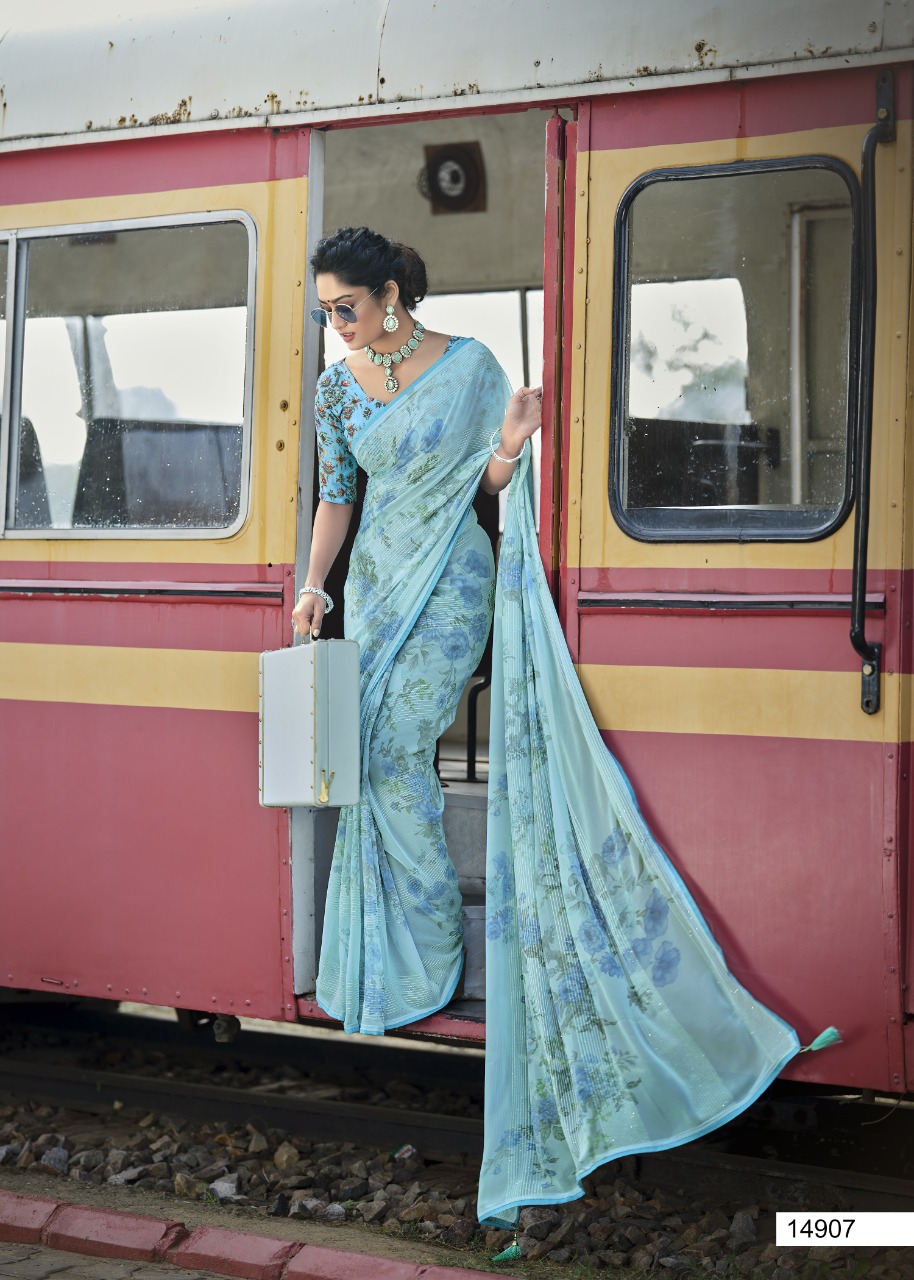 vallabhi print women life krochet graceful look saree catalog