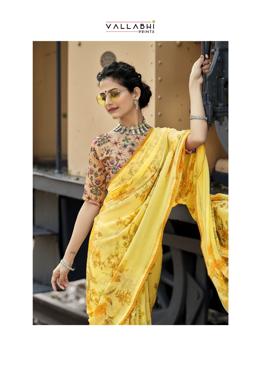 vallabhi print women life krochet graceful look saree catalog