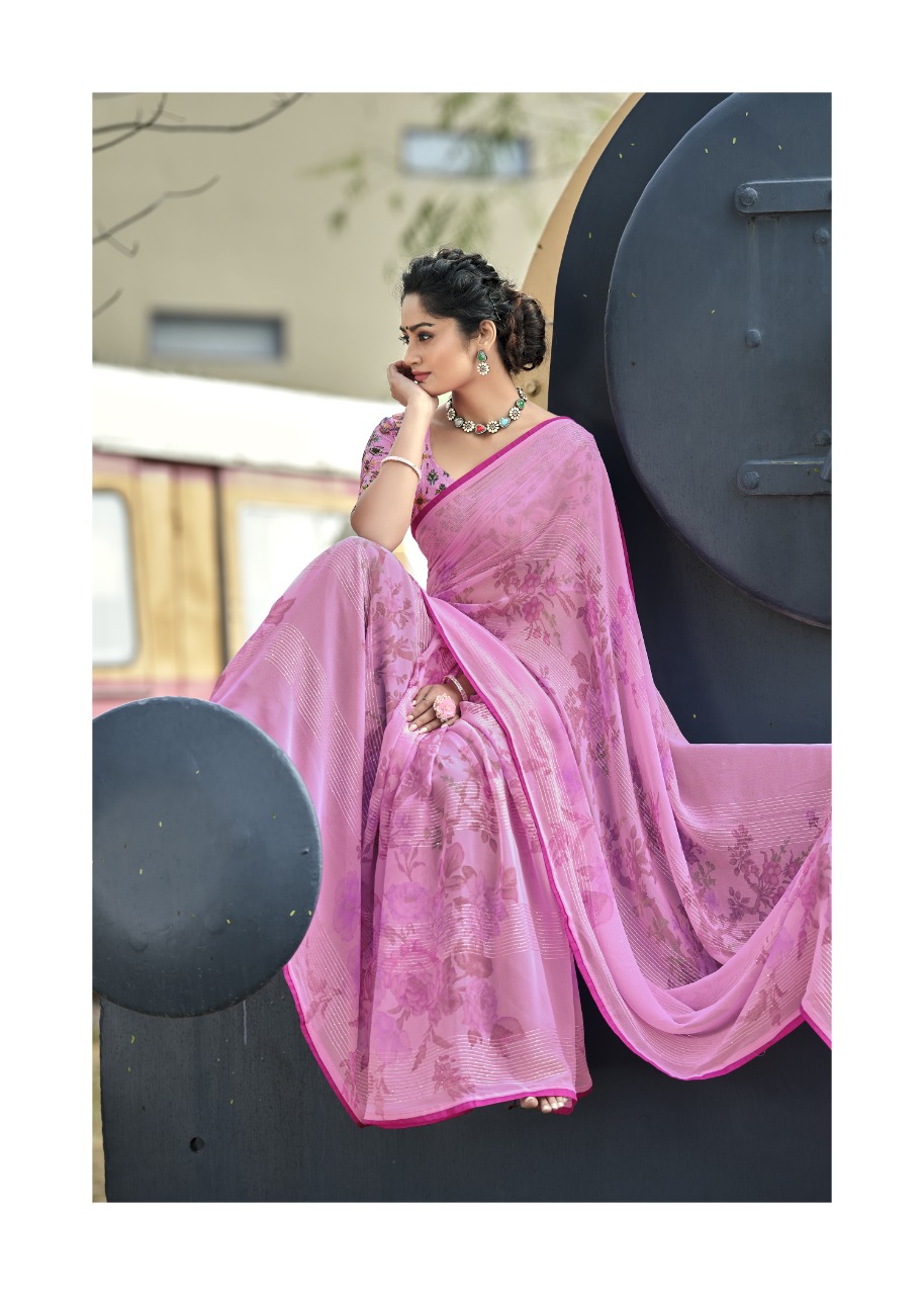 vallabhi print women life krochet graceful look saree catalog