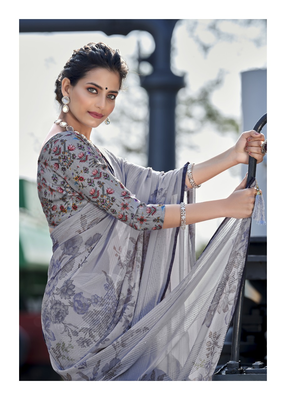 vallabhi print women life krochet graceful look saree catalog