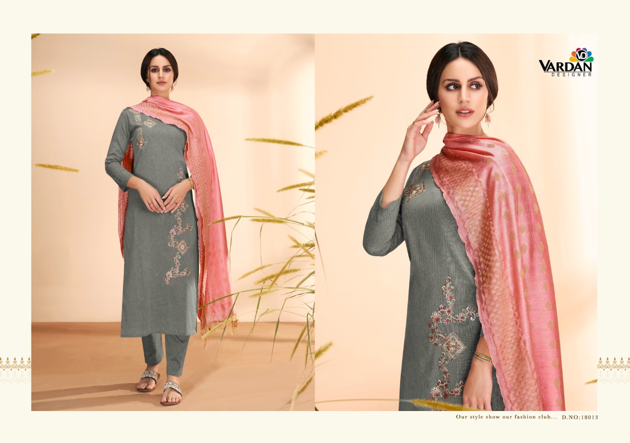 vardan designer radhika vol 2 cotton decent look top with bottom and dupatta catalog