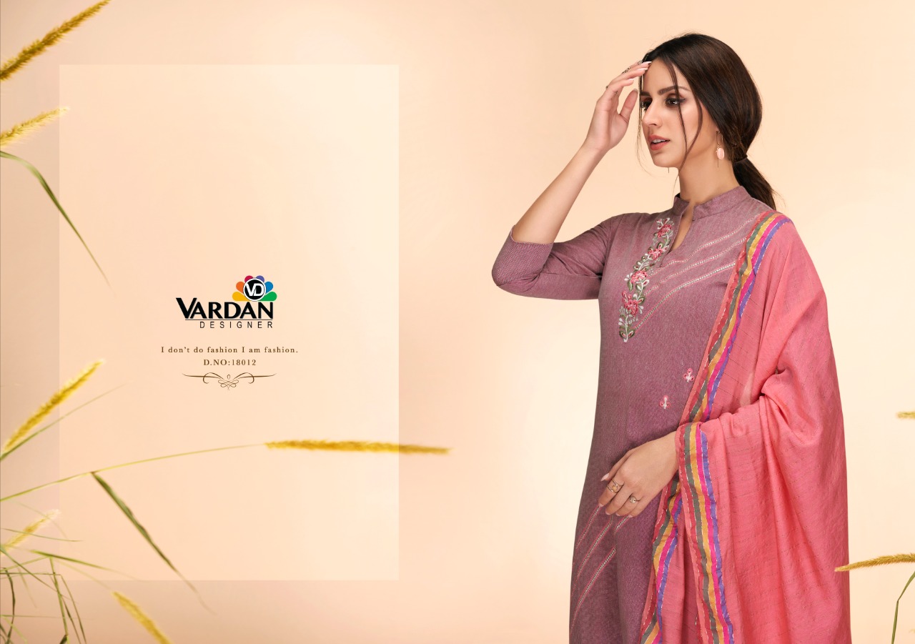 vardan designer radhika vol 2 cotton decent look top with bottom and dupatta catalog