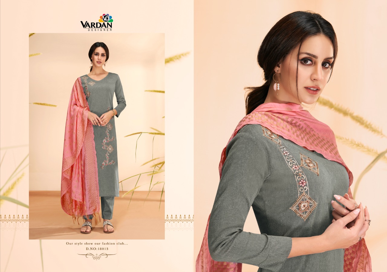 vardan designer radhika vol 2 cotton decent look top with bottom and dupatta catalog