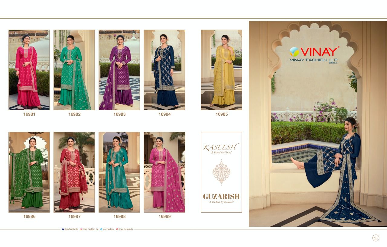 vinay fashion kaseesh guzarish dola jacquard gorgeous look salwar suit catalog