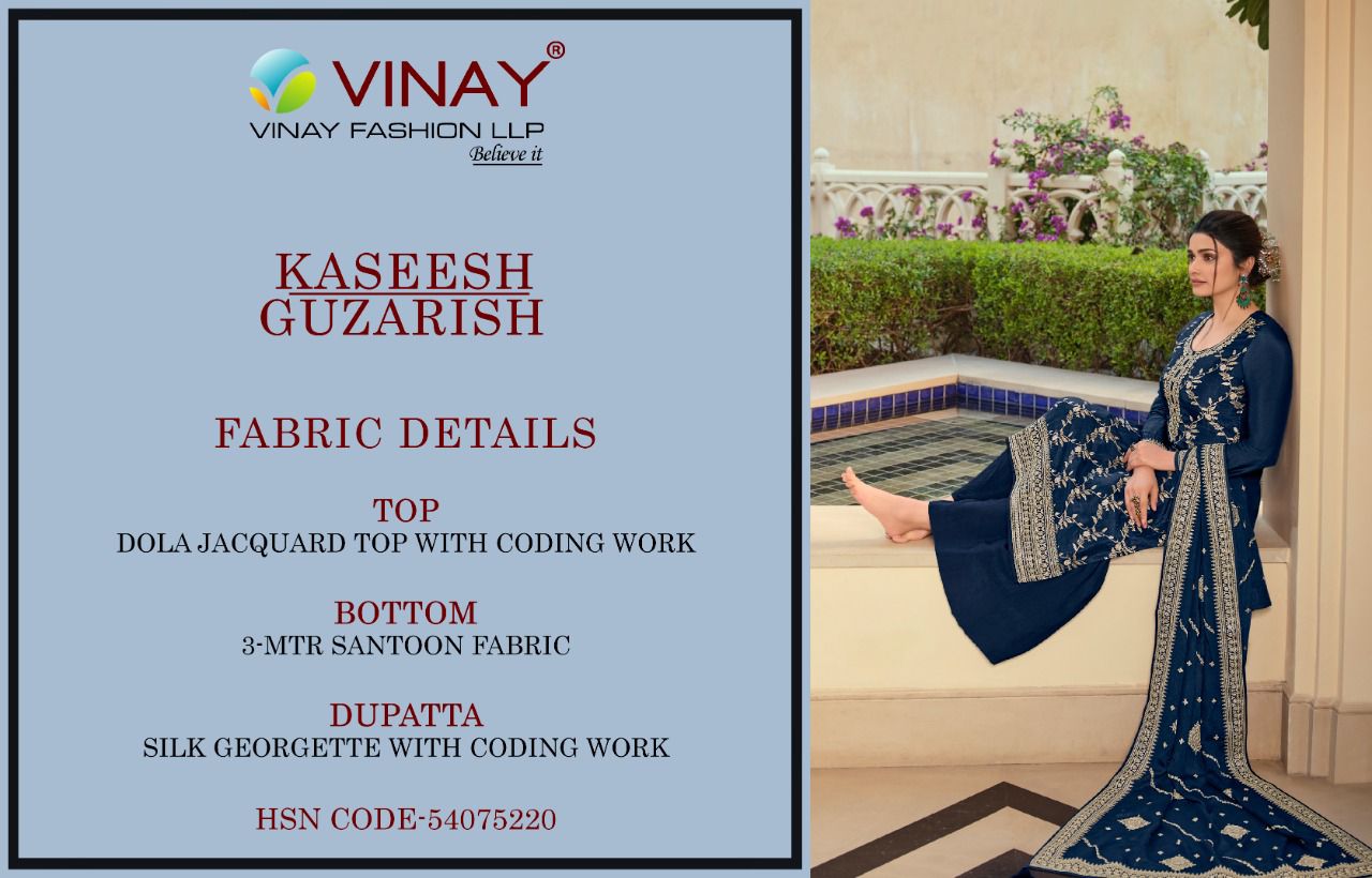 vinay fashion kaseesh guzarish dola jacquard gorgeous look salwar suit catalog