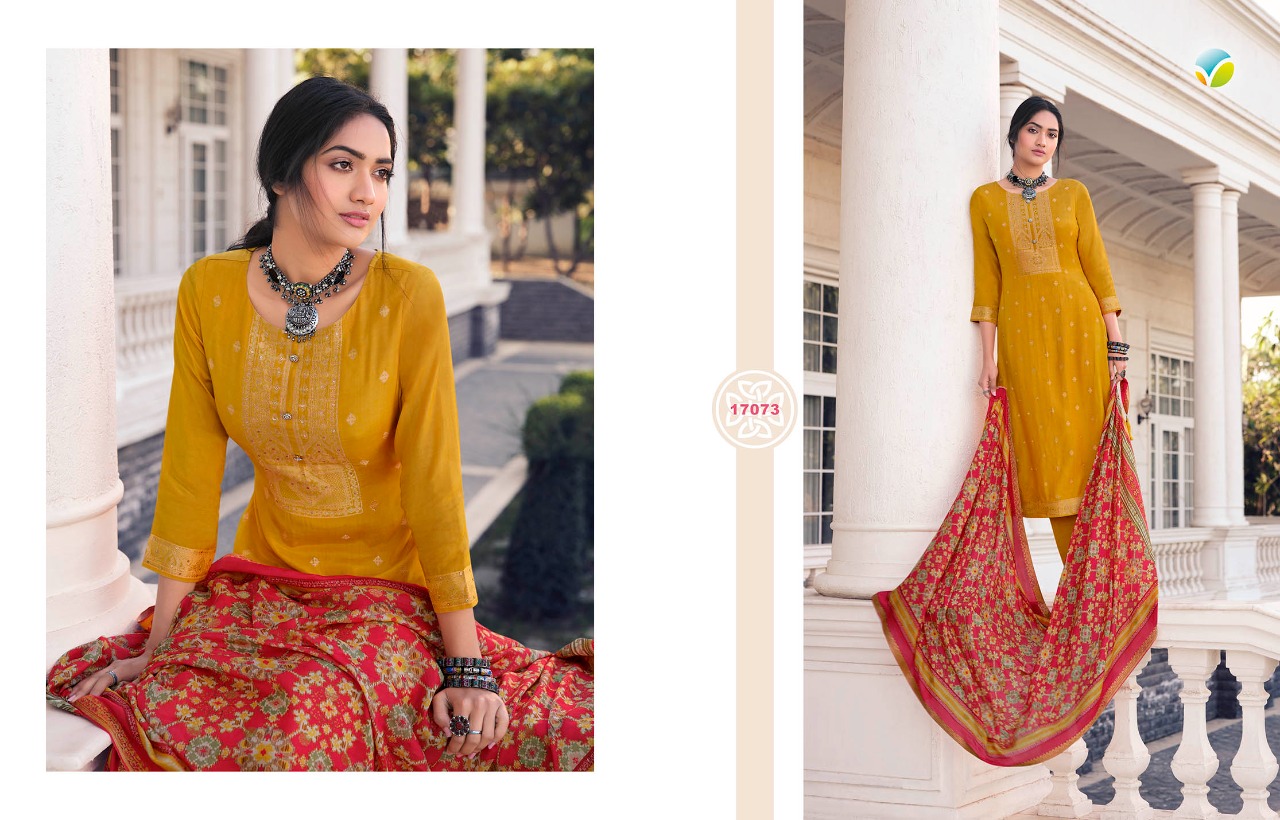 vinay fashion kervin aura silk gorgeous look salwar suit catalog