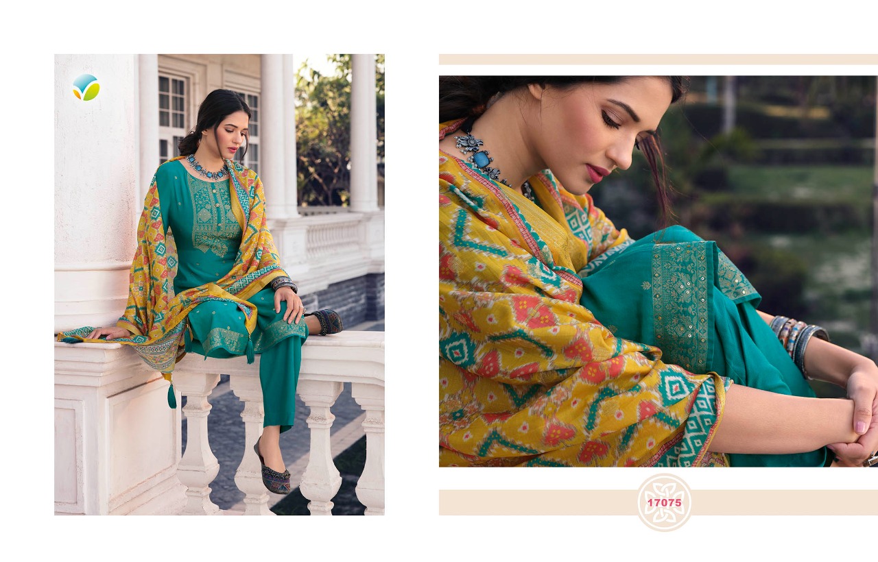 vinay fashion kervin aura silk gorgeous look salwar suit catalog