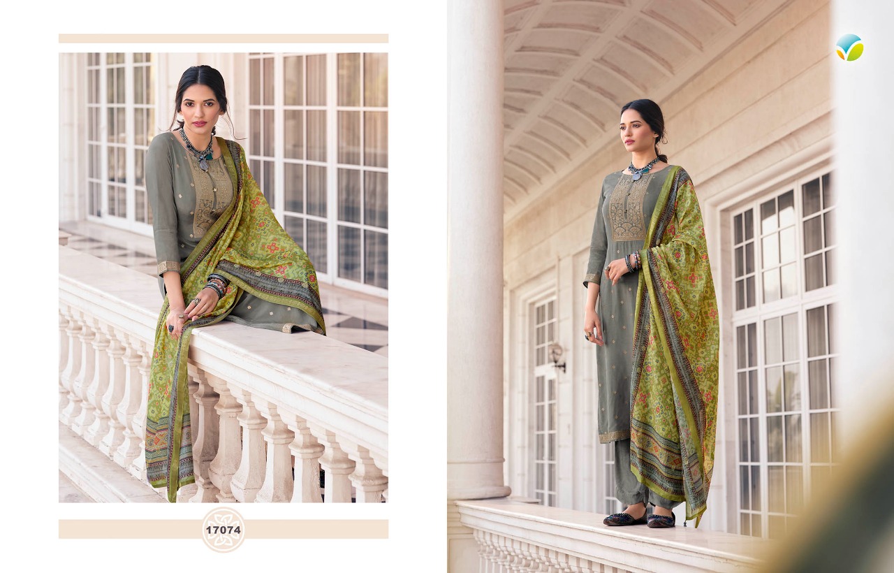 vinay fashion kervin aura silk gorgeous look salwar suit catalog