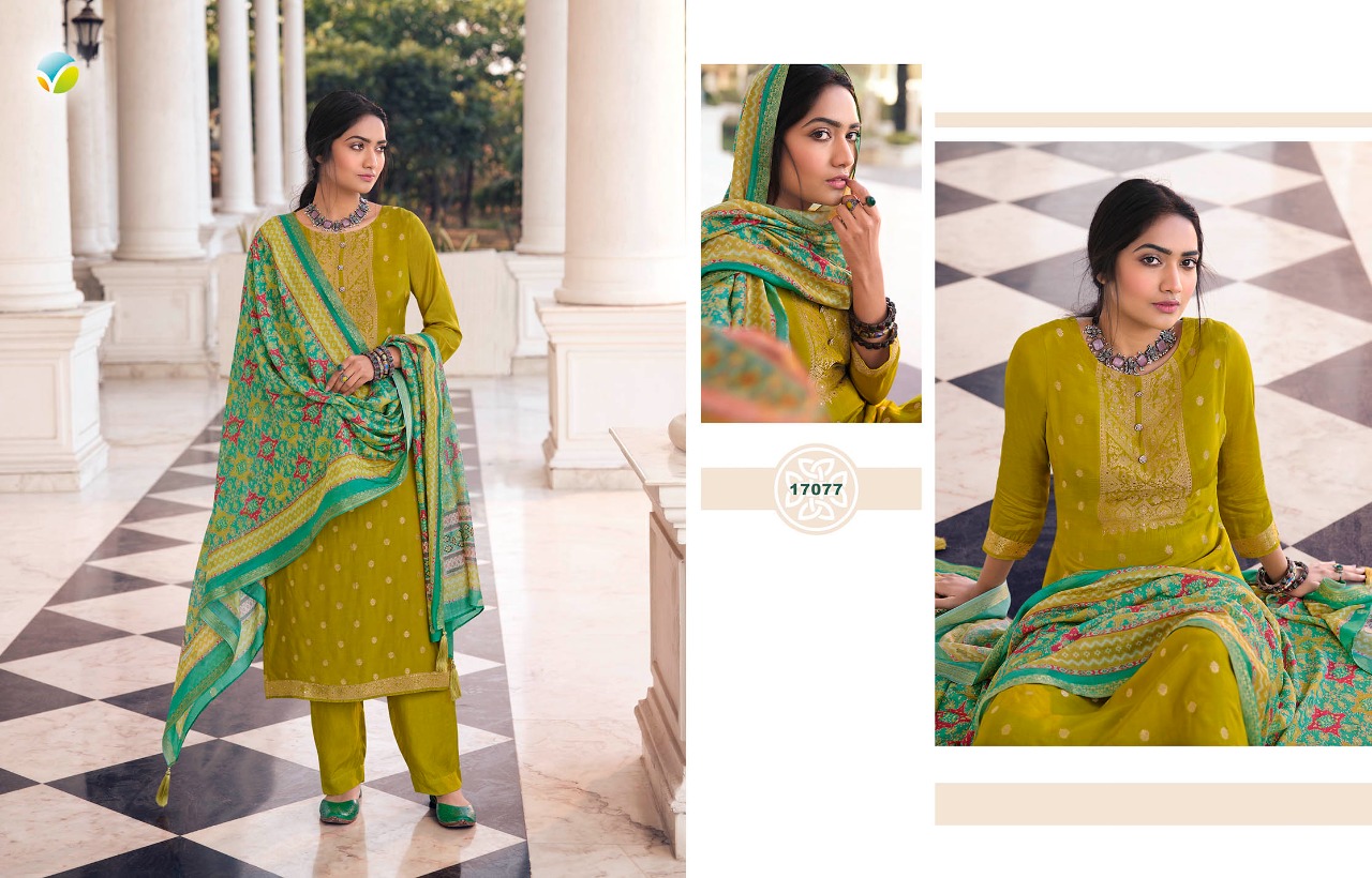 vinay fashion kervin aura silk gorgeous look salwar suit catalog