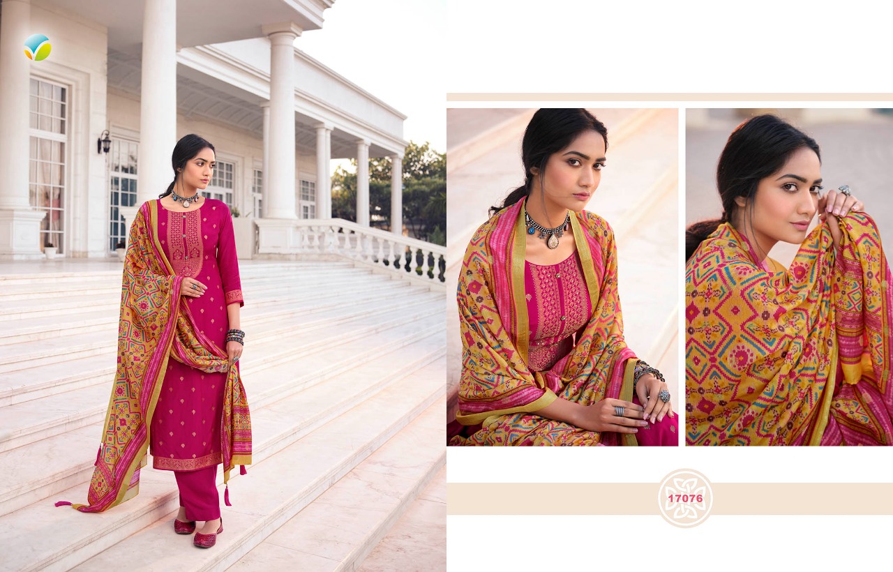 vinay fashion kervin aura silk gorgeous look salwar suit catalog