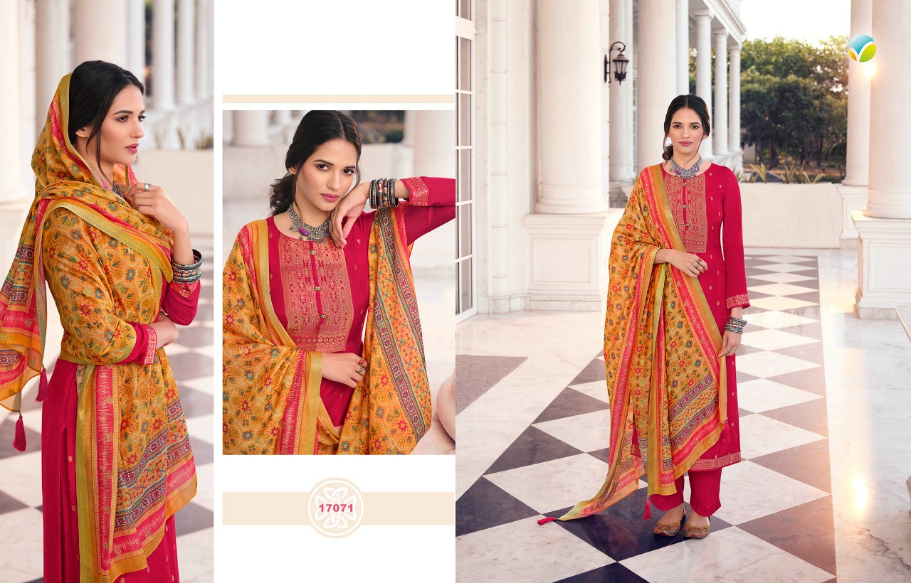 vinay fashion kervin aura silk gorgeous look salwar suit catalog