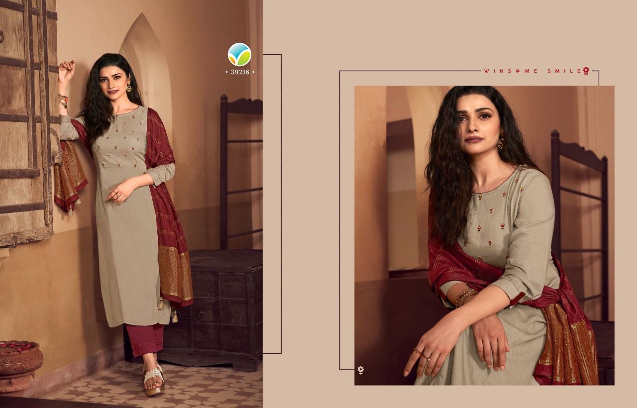 vinay fashion tumbaa miracle viscose decent embroidary look top bottom with dupatta catalog