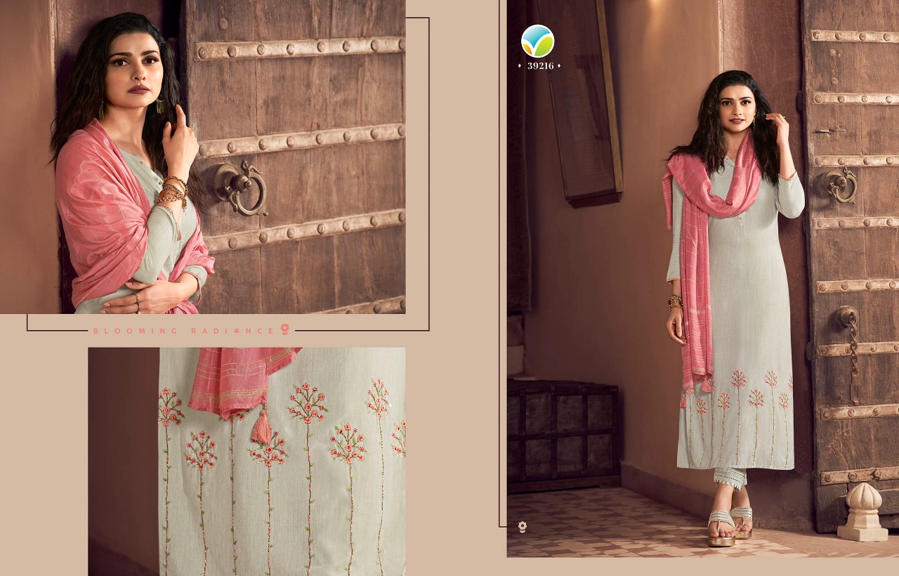 vinay fashion tumbaa miracle viscose decent embroidary look top bottom with dupatta catalog