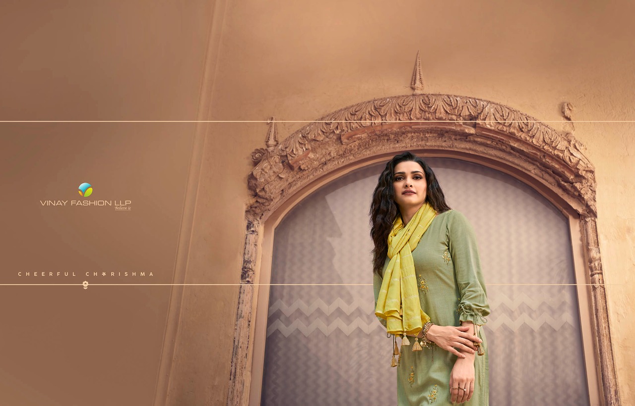 vinay fashion tumbaa miracle viscose decent embroidary look top bottom with dupatta catalog