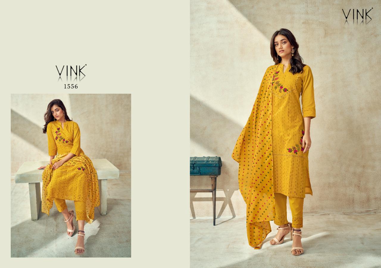 vink chikankari  2 cotton authentic fabric top with pant and dupatta catalog