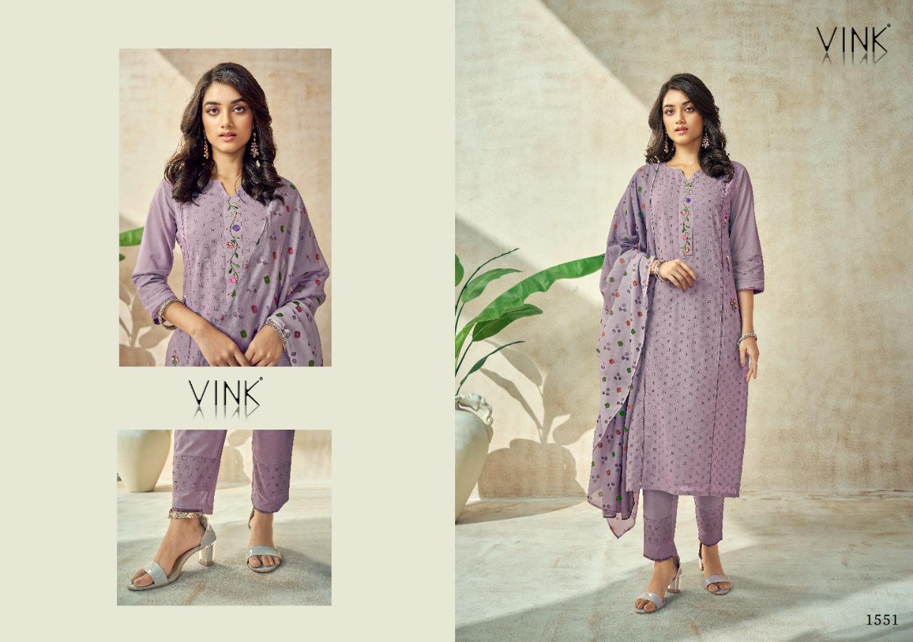 vink chikankari  2 cotton authentic fabric top with pant and dupatta catalog