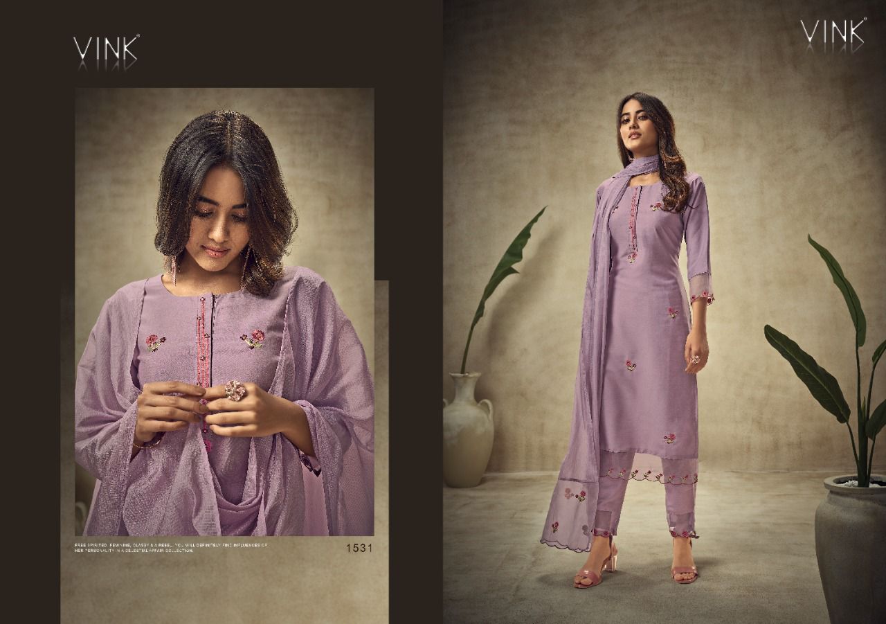 vink ivy vol 2 chinnon elegant top with pant and dupatta catalog