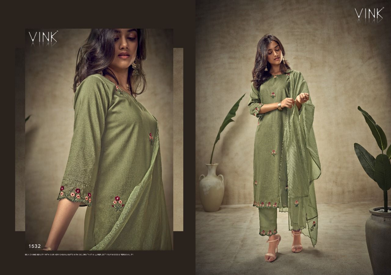 vink ivy vol 2 chinnon elegant top with pant and dupatta catalog