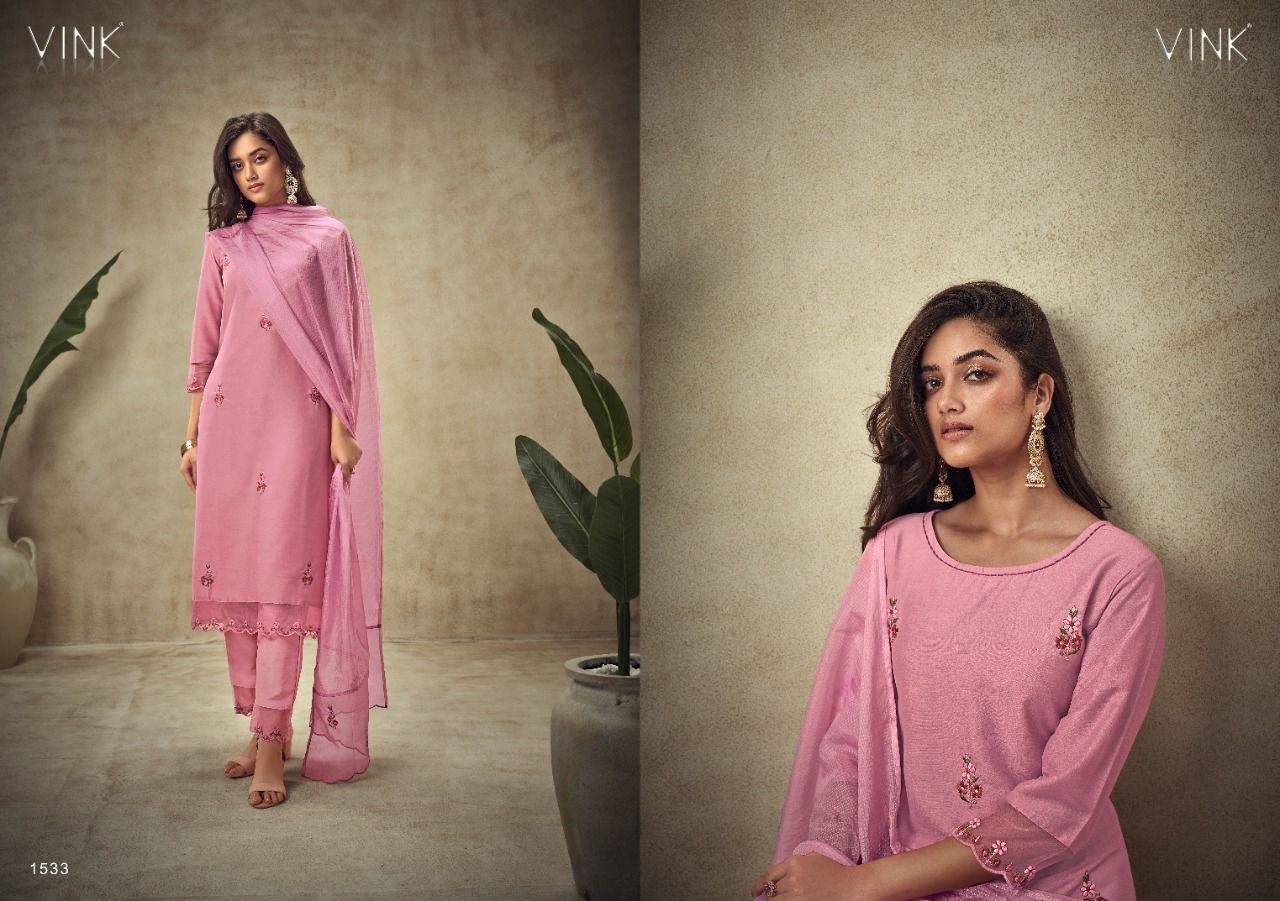 vink ivy vol 2 chinnon elegant top with pant and dupatta catalog