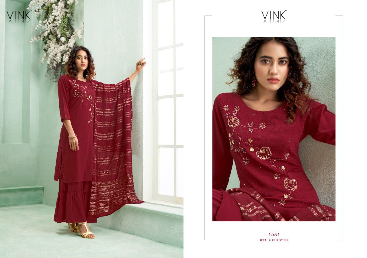 vink violin 3 silk innovative look kurti dupatta with sharara catalog