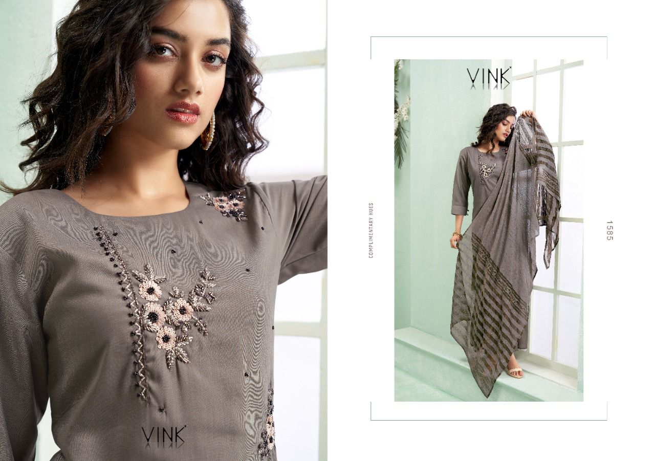 vink violin 3 silk innovative look kurti dupatta with sharara catalog