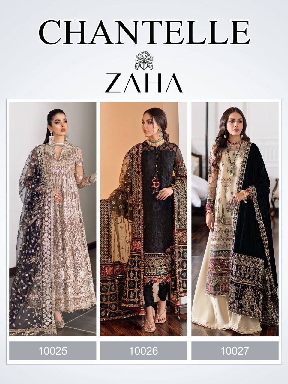 zaha chanterelle georgette elegant salwar suit catalog