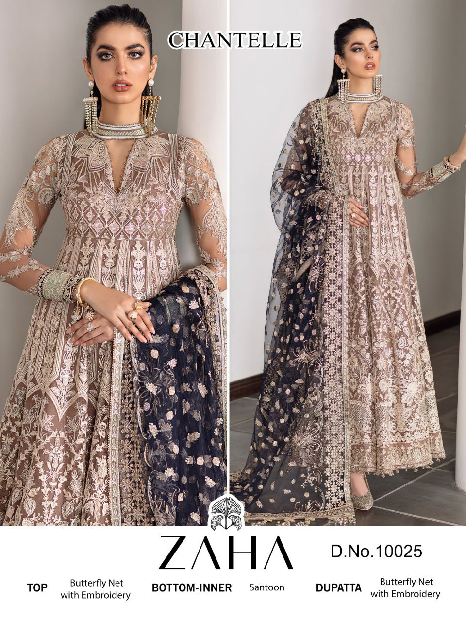 zaha chanterelle georgette elegant salwar suit catalog