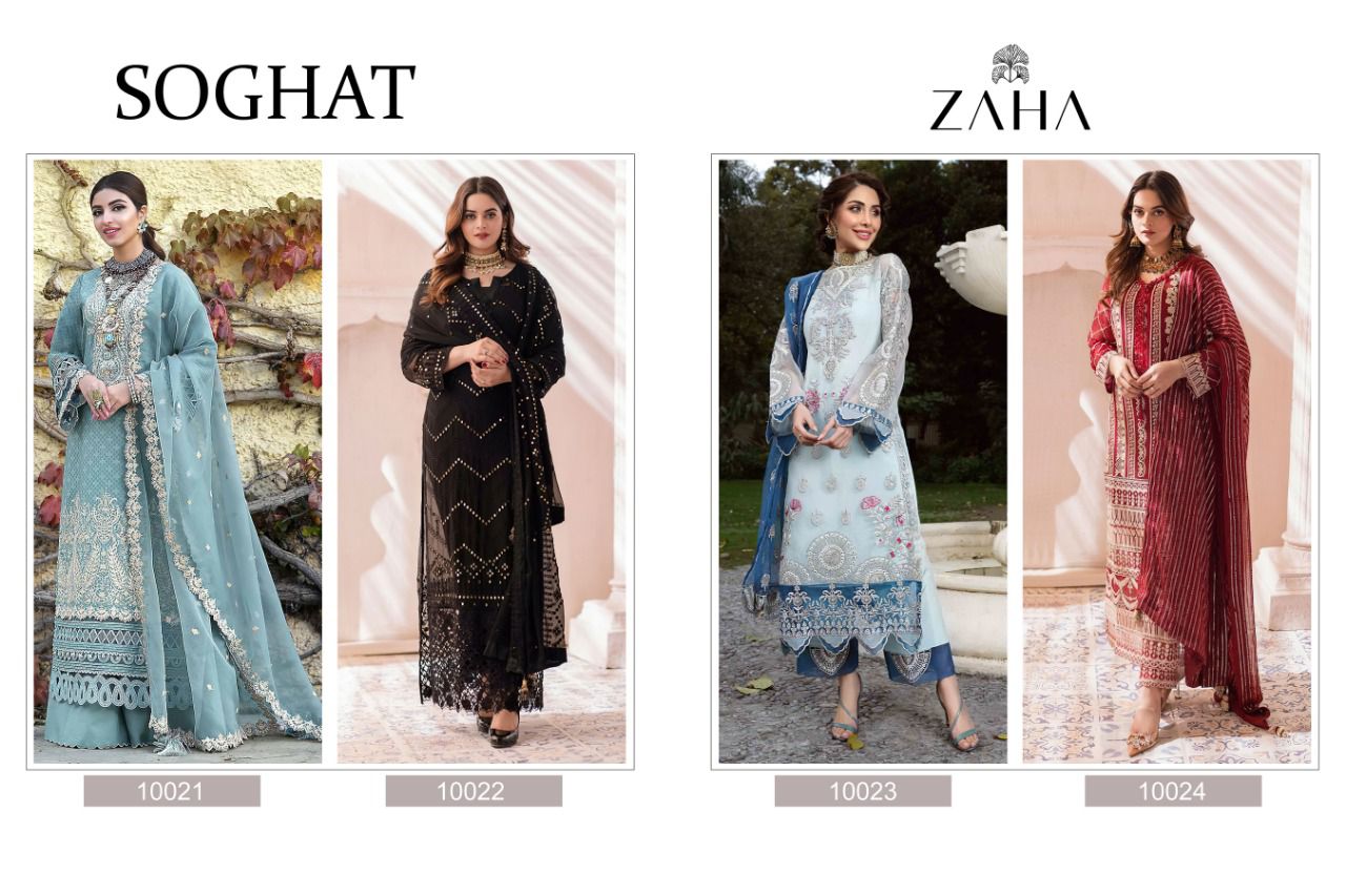 zaha soghat vol 1 georgette astonishing salwar suit catalog