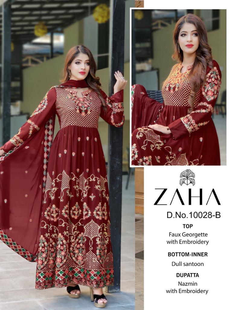 zaha Zaha 10028 B Salwar Kameez Georgette Singles