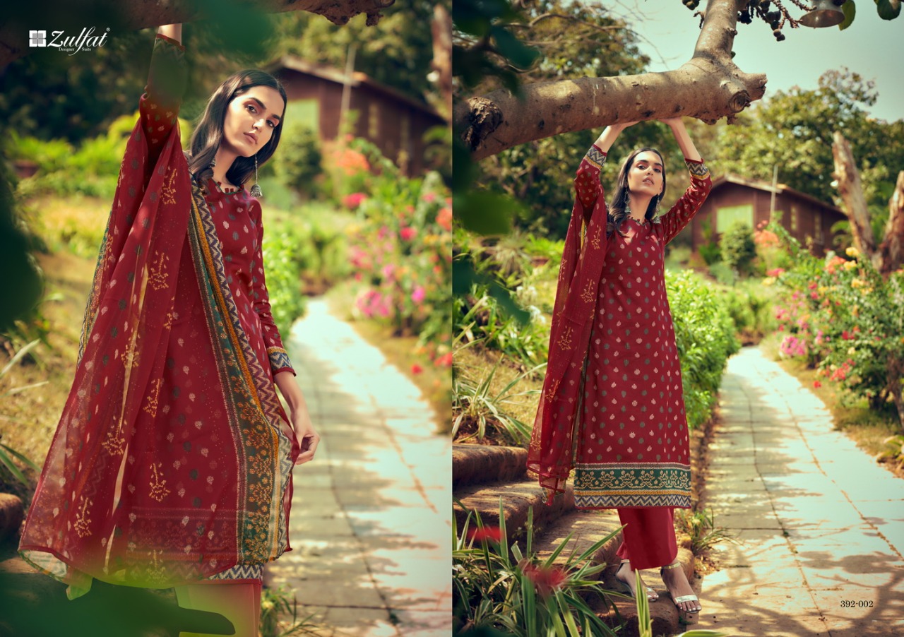 zulfat designer suit fashion era jam cotton attrective print salwar suit catalog