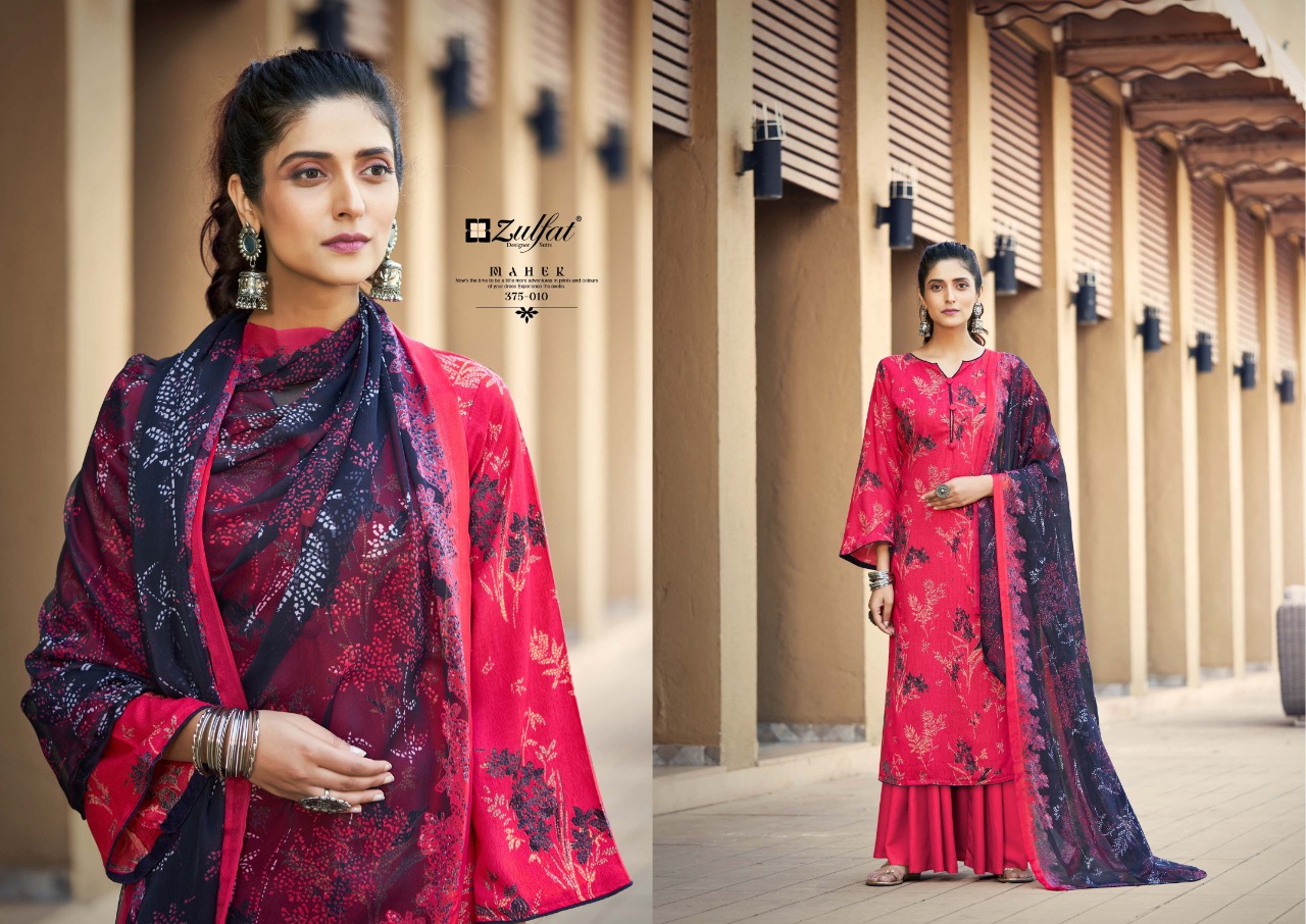 zulfat designer suit mahek rayon attrective print salwar suit catalog