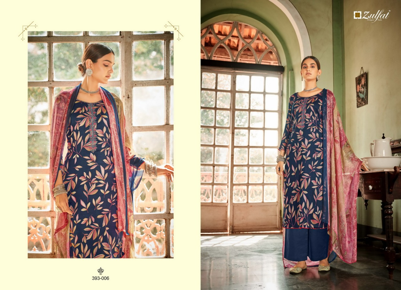 zulfat designer suit pankhudi cotton exclusive print salwar suit catalog