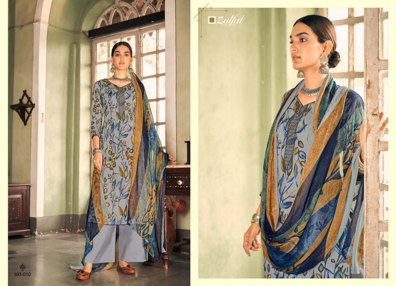 zulfat designer suit pankhudi cotton exclusive print salwar suit catalog