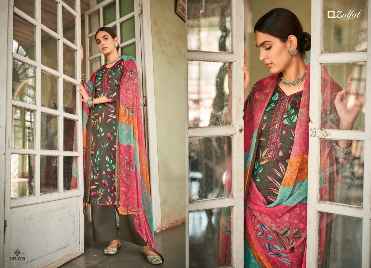 zulfat designer suit pankhudi cotton exclusive print salwar suit catalog