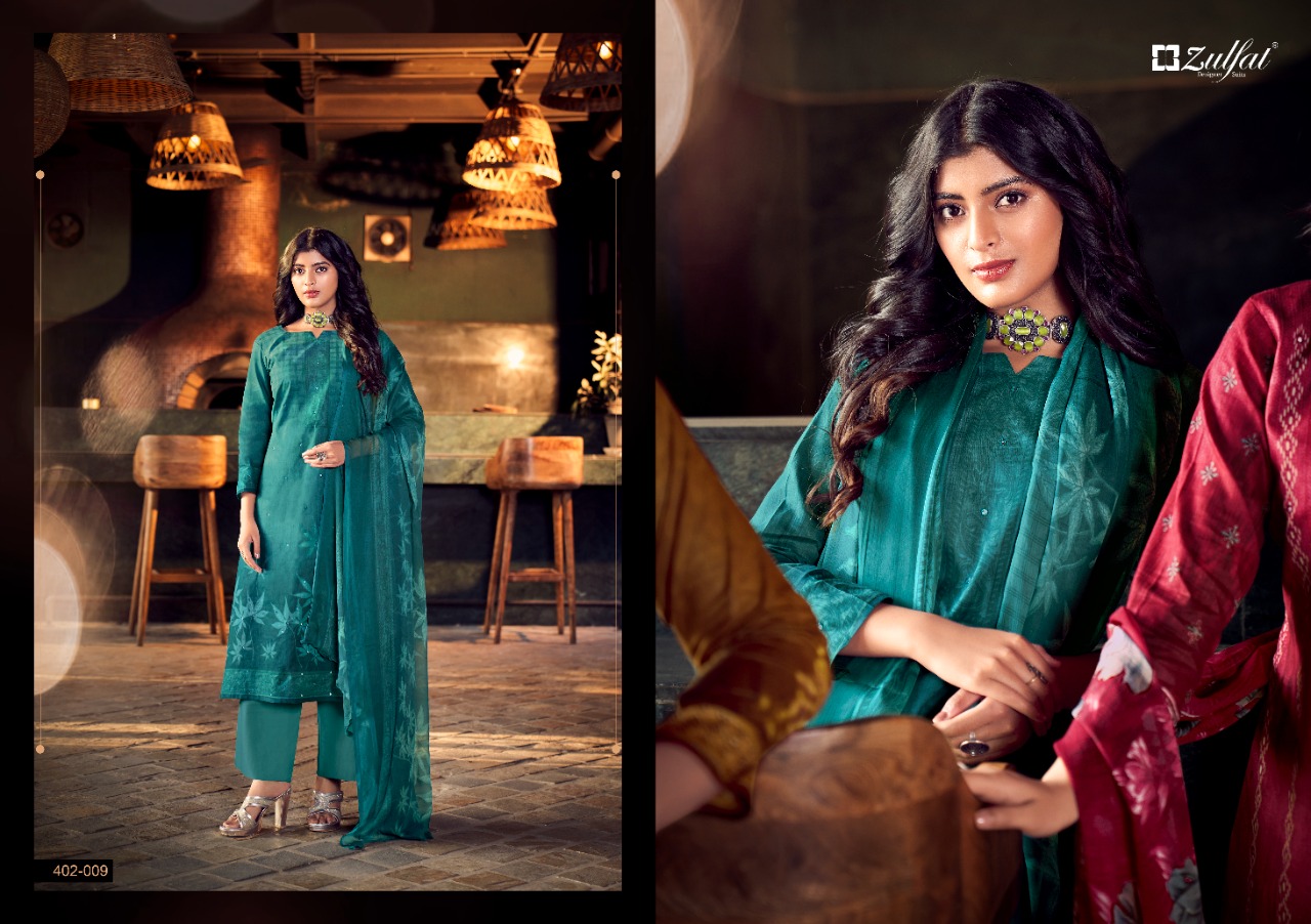 zulfat designer suit sandhya cotton elegant salwar suit catalog