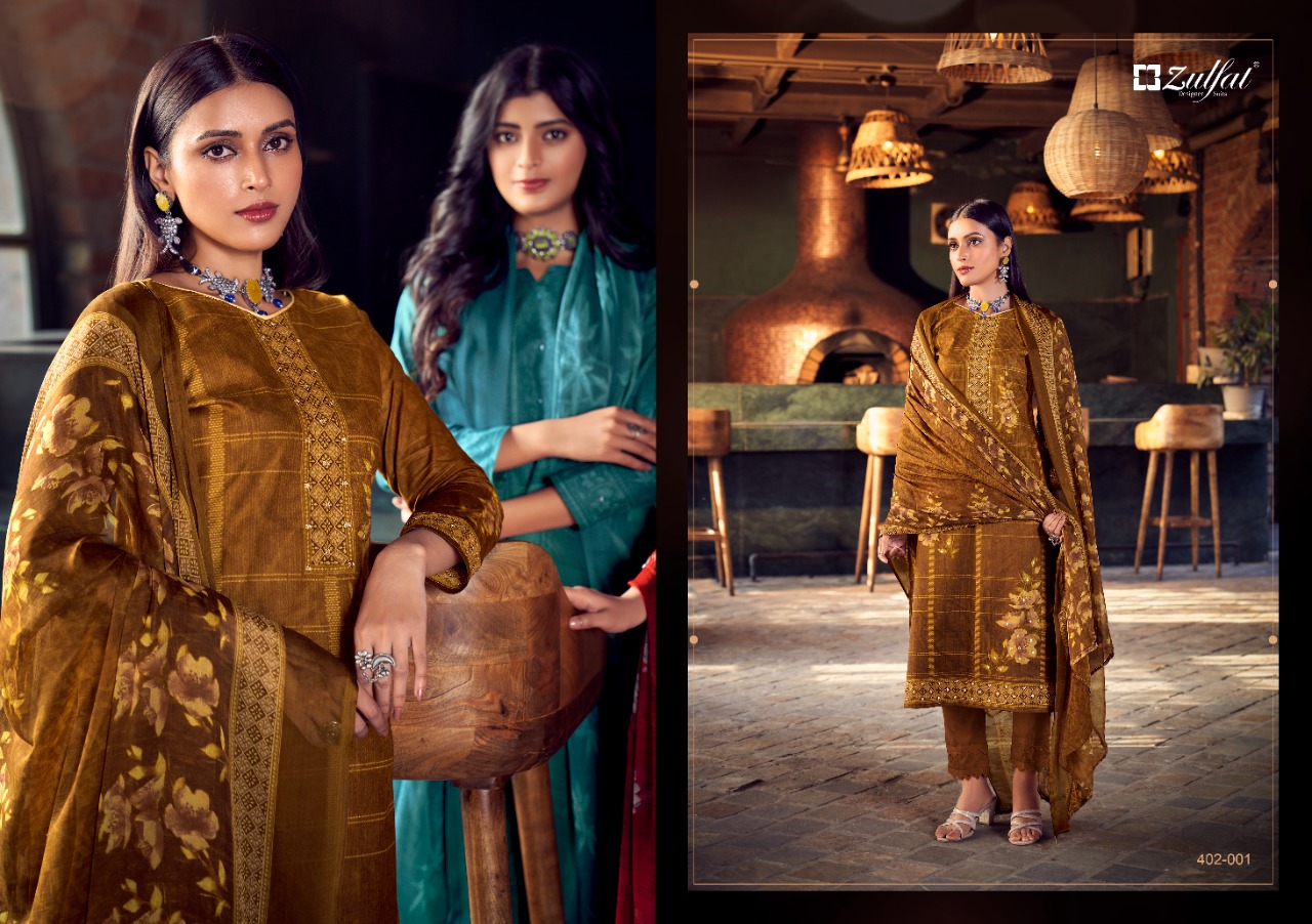 zulfat designer suit sandhya cotton elegant salwar suit catalog