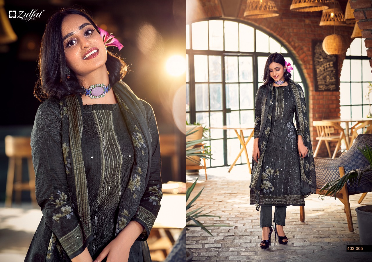 zulfat designer suit sandhya cotton elegant salwar suit catalog