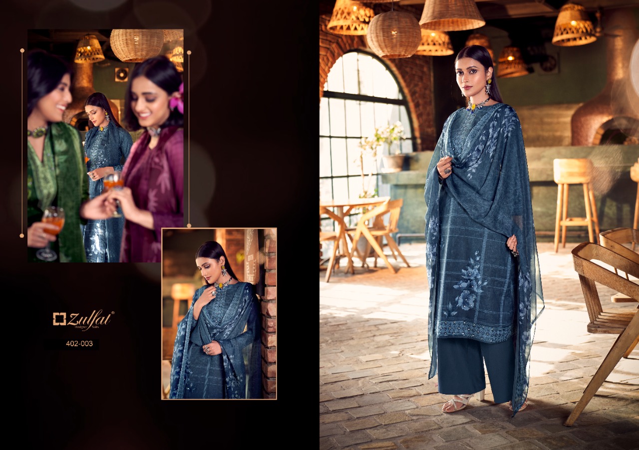 zulfat designer suit sandhya cotton elegant salwar suit catalog