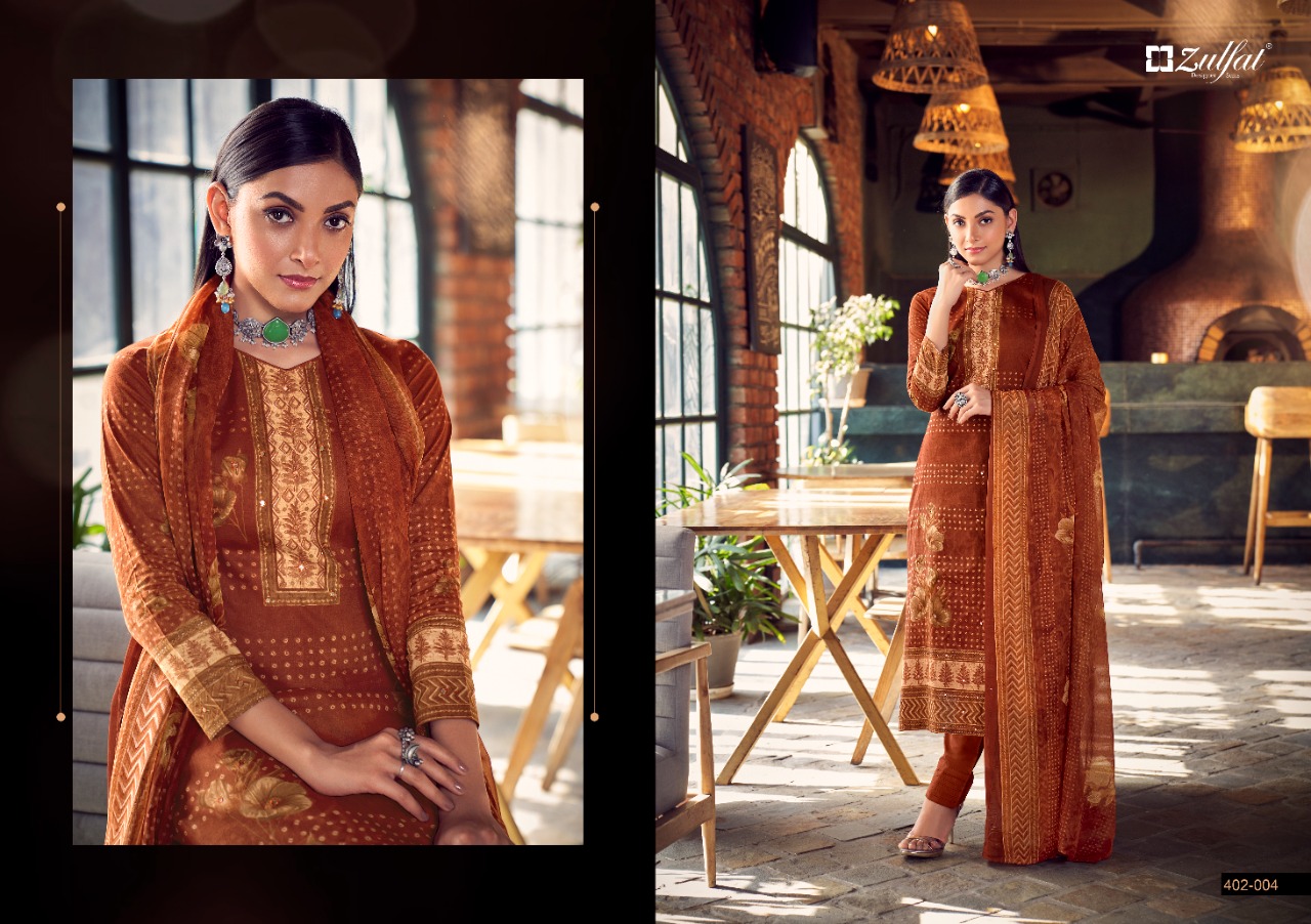 zulfat designer suit sandhya cotton elegant salwar suit catalog