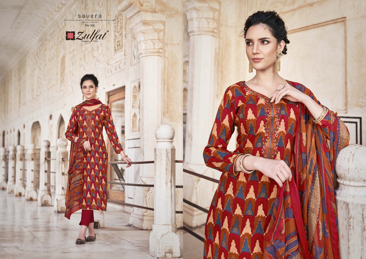 zulfat designer suit savera rayon attrective print salwar suit catalog