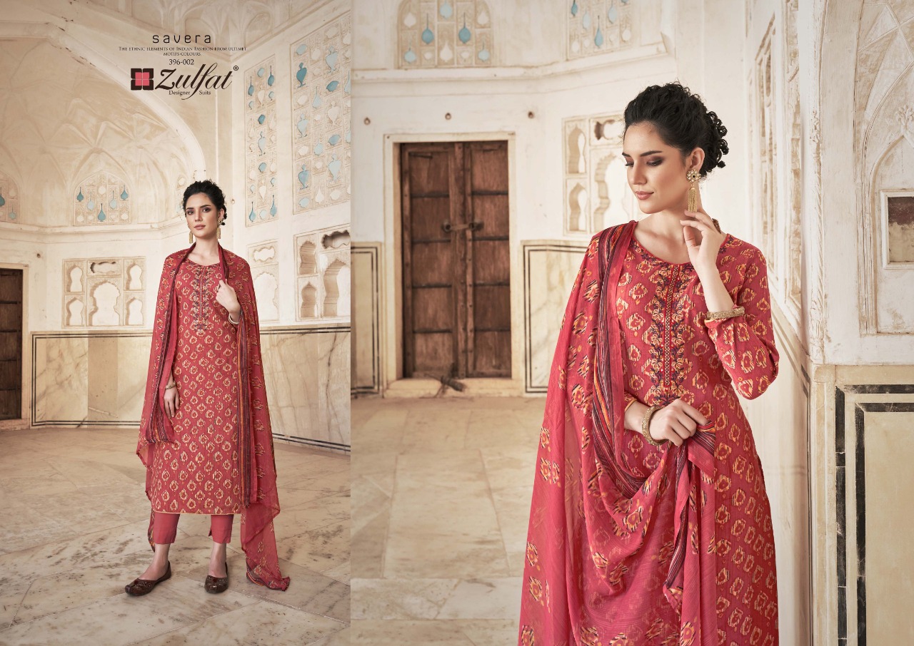 zulfat designer suit savera rayon attrective print salwar suit catalog