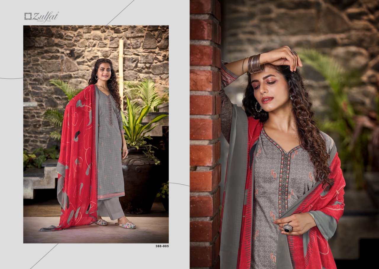 zulfat designer suit shanaya  cotton attrective print salwar suit catalog