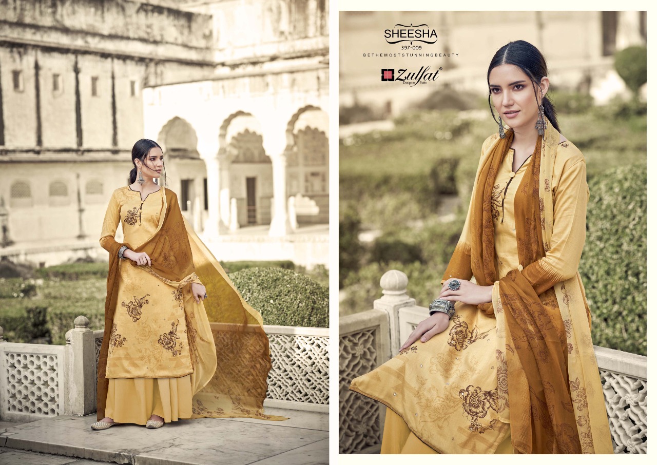 zulfat designer suit sheesha cotton attrective print salwar suit catalog